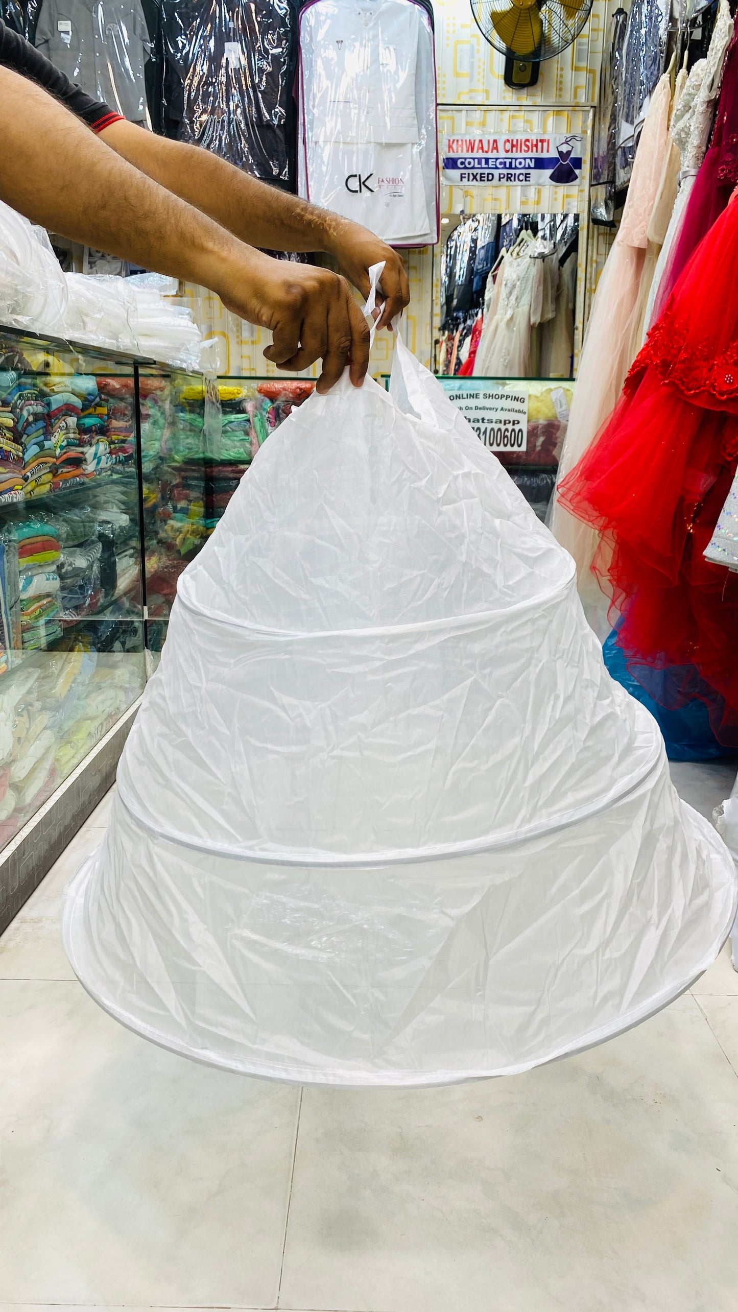 Cancan Ring Skirt for Lehenga, Maxi, and Frock, Multi-Layer, Adjustable Size, 3 Fiber Rings, Volume and Flare